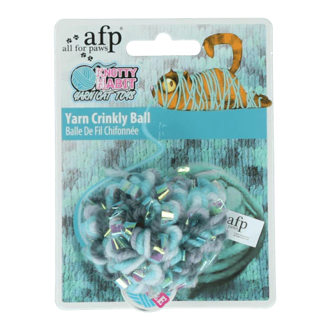 AFP Knotty Habit Yarn Crinkly Ball Cat Toy