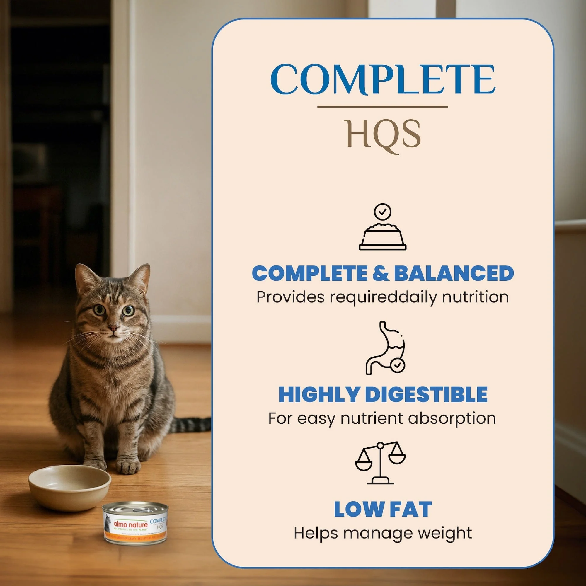 Almo Nature Complete HQS | Chicken with Zucchini in Gravy Canned Cat Food - Image 3