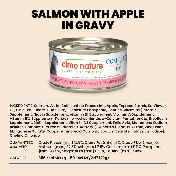 Almo Nature Complete HQS | Salmon with Apple in Gravy Canned Cat Food - Image 6