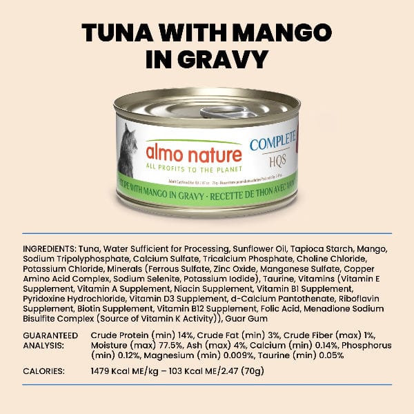 Almo Nature Complete HQS | Tuna with Mango in Gravy Canned Cat Food - Image 6