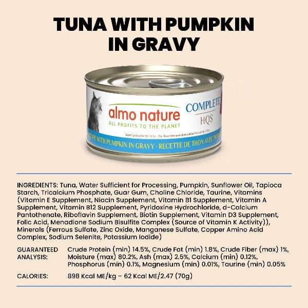 Almo Nature Complete HQS | Tuna with Pumpkin in Gravy Canned Cat Food - Image 6