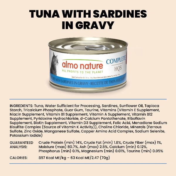 Almo Nature Complete HQS | Tuna with Sardines in Gravy Canned Cat Food - Image 4