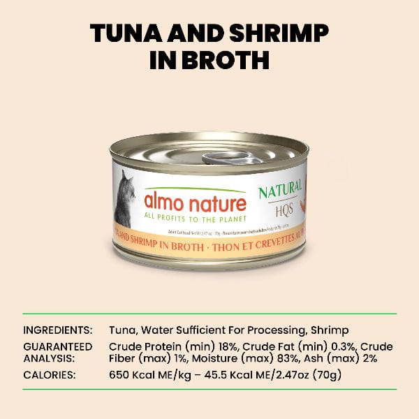 Almo Nature Natural HQS | Tuna and Shrimp in Broth Canned Cat Food - Image 6
