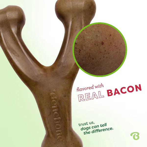 Benebone Bacon Wishbone Dog Chew Toy - Image 2