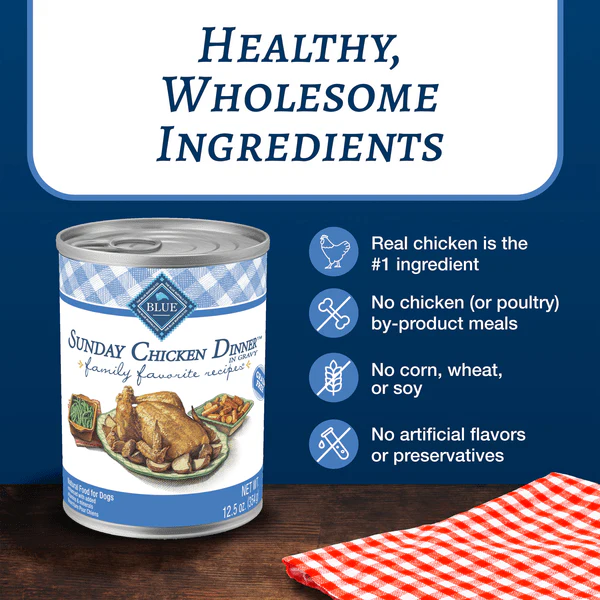 BLUE Family Favorite Recipes Sunday Chicken Dinner Canned Dog Food - Image 4