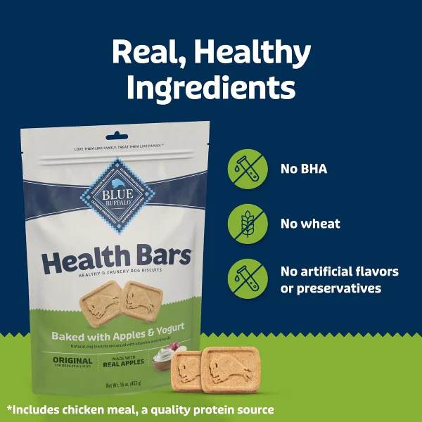 BLUE Health Bars Natural Crunchy Dog Treats Biscuits; Apple & Yogurt - Image 5