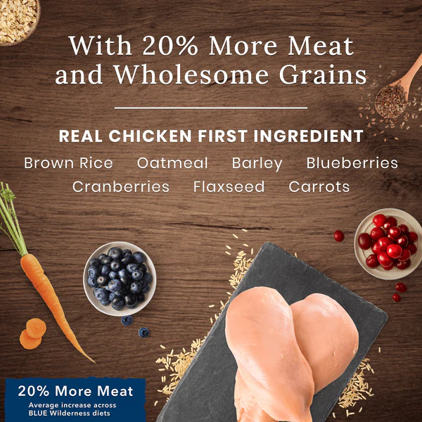 BLUE Wilderness Chicken Recipe with Grains Dry Puppy Food, 4.5lb - Image 4