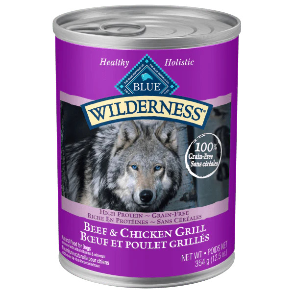 BLUE Wilderness Grain Free Beef & Chicken Grill Canned Dog Food