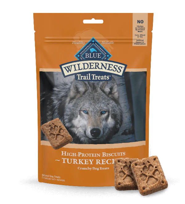 BLUE Wilderness Trail Treats Grain Free Biscuits; Turkey Recipe