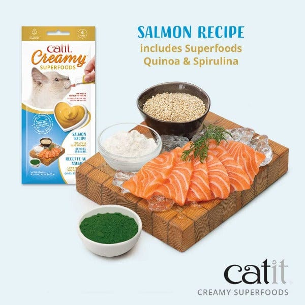 Catit Creamy Superfood Salmon Recipe with Quinoa and Spirulina Cat Treats - Image 2