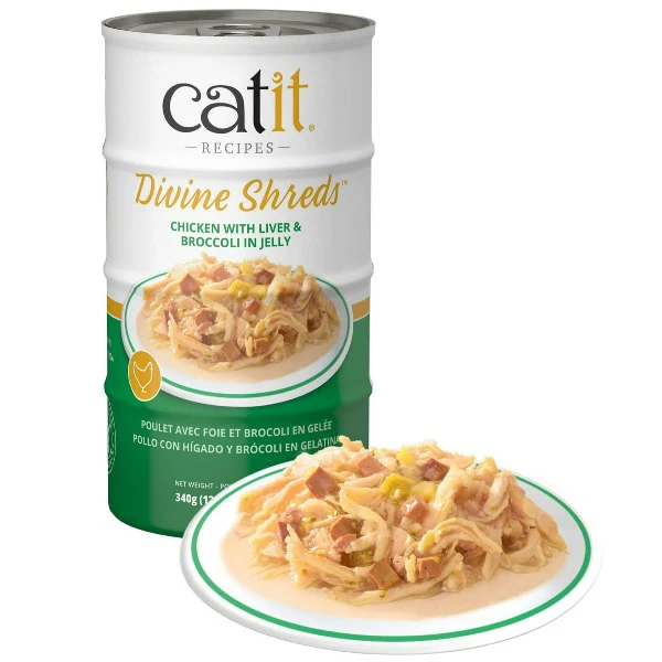 Catit Divine Shreds Chicken with Liver & Broccoli in Jelly Canned Cat Food Topper 4-Pack - Image 2