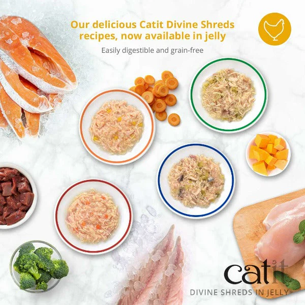 Catit Divine Shreds Chicken with Liver & Broccoli in Jelly Canned Cat Food Topper 4-Pack - Image 4