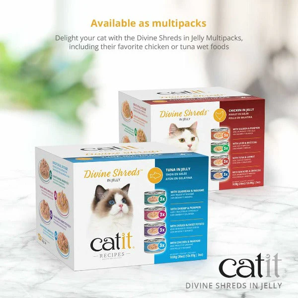 Catit Divine Shreds Chicken with Liver & Broccoli in Jelly Canned Cat Food Topper 4-Pack - Image 6