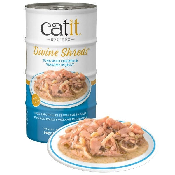 Catit Divine Shreds Tuna with Chicken & Wakame in Jelly Canned Cat Food Topper 4-Pack - Image 2