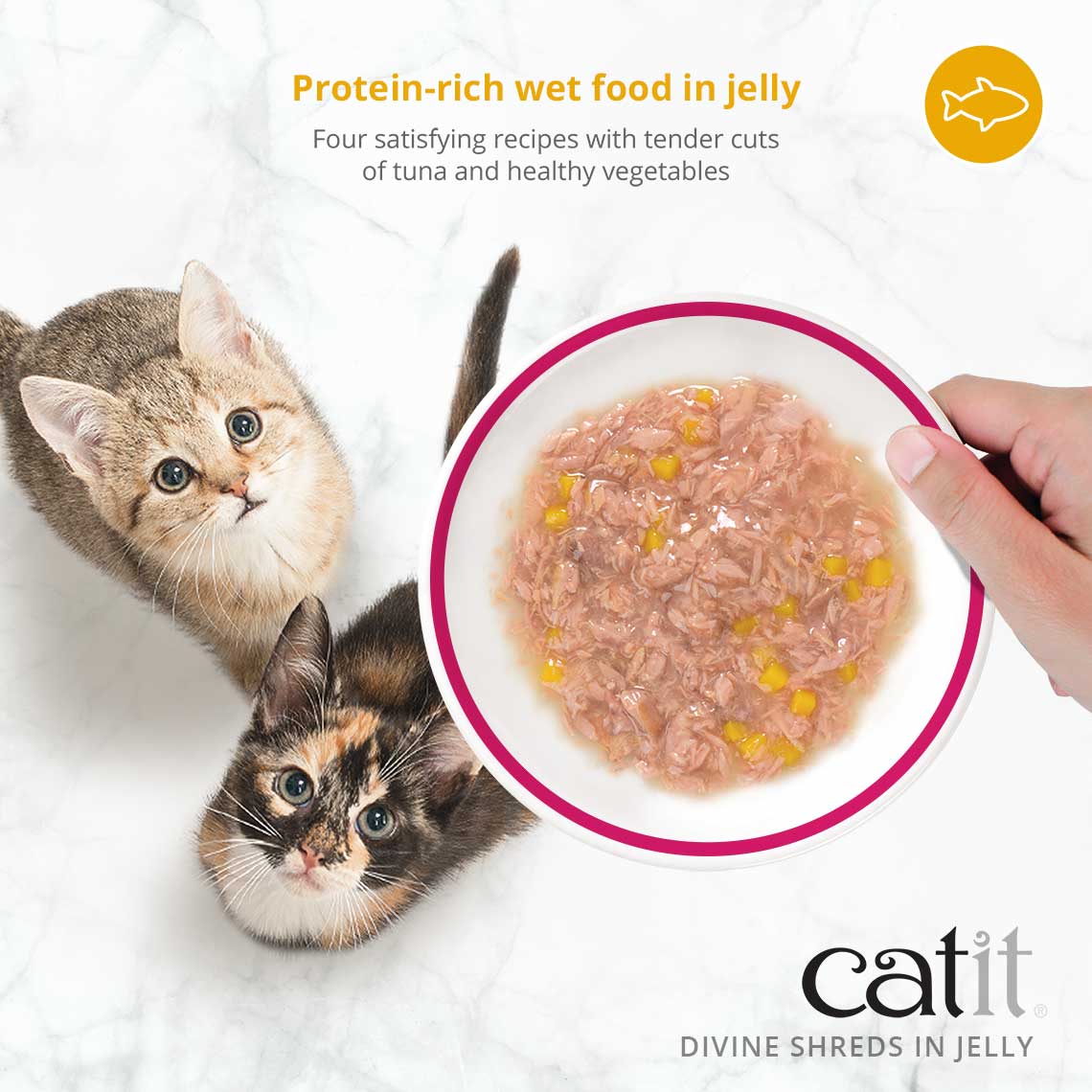 Catit Divine Shreds Tuna with Shirasu & Sweet Potato in Jelly Canned Cat Food Topper 4-Pack - Image 3