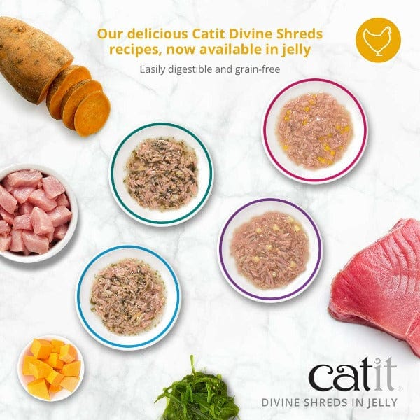 Catit Divine Shreds Tuna with Shirasu & Sweet Potato in Jelly Canned Cat Food Topper 4-Pack - Image 4