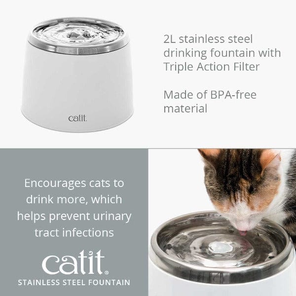 Catit Stainless Steel Drinking Fountain - Image 3