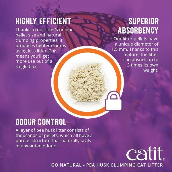 Catit Go Natural! Pea Husk Lavender-Scented Clumping Cat Litter, 5.6kg - Image 3