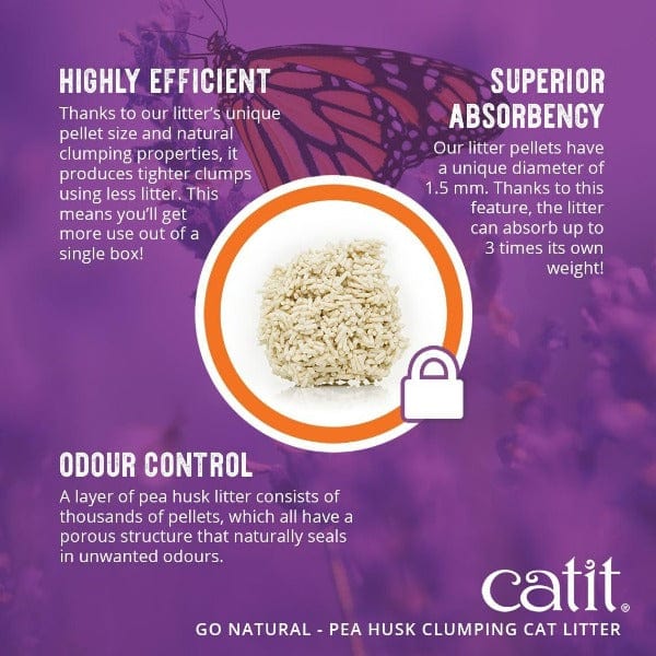 Catit Go Natural! Pea Husk Vanilla-Scented Clumping Cat Litter, 5.6kg - Image 3