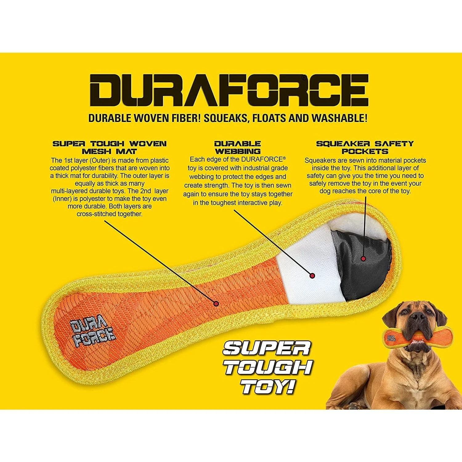Tuffy DuraForce Jr. Boomerang Pink Plush Dog Toy - Image 2