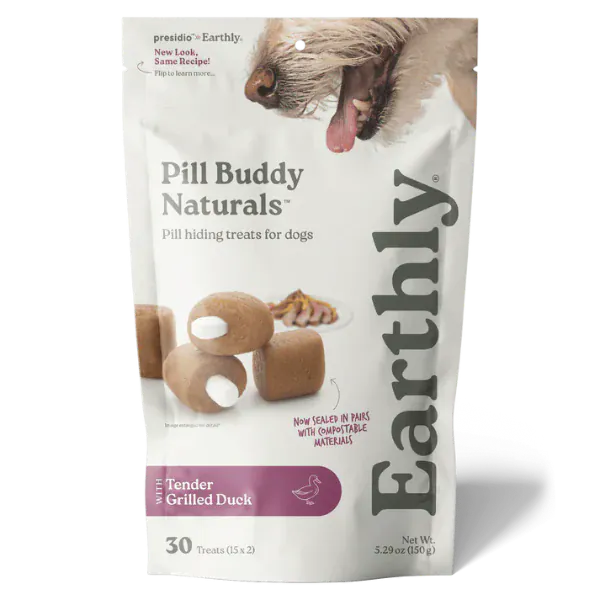 Earthly Pill Buddy Naturals Pill Hiding Treat for Dogs; Grilled Duck Recipe