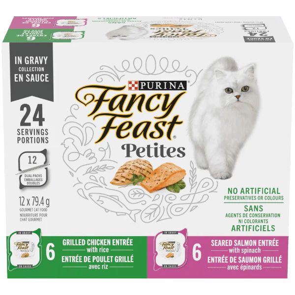 Fancy Feast Petites in Gravy Collection Wet Cat Food Variety 12 Pack