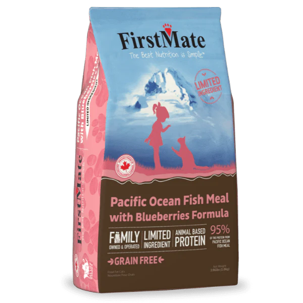 FirstMate LID Ocean Fish Meal & Blueberries Formula Dry Cat Food, 3.96lb