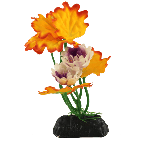 Fish Gear Orange Pink Lotus Silk Betta Plant (4")