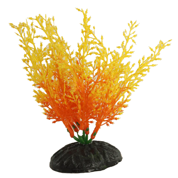 Fish Gear Orange & Yellow Wisteria Plastic Betta Plant (4")