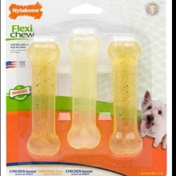 Nylabone FlexiChew Triple Pack Chicken & Original Flavored Dog Chew Toy - Image 7