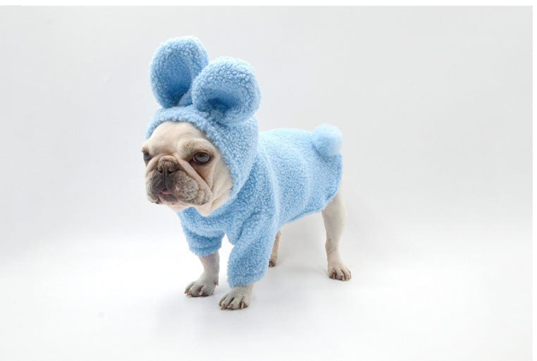 Fluffy Bunny Pet Costume; Blue or Pink - Image 3