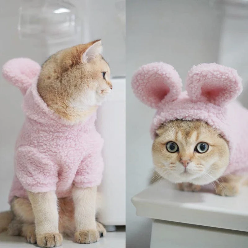 Fluffy Bunny Pet Costume; Blue or Pink - Image 4