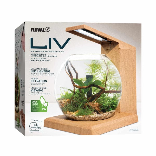 Fluval Liv Microscaping Aquarium Kit, 1.6 US Gal / 6 L, Teak