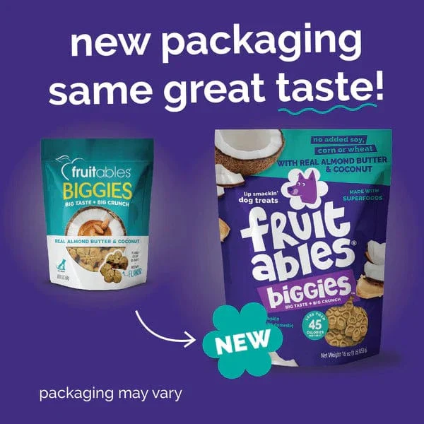 Fruitables Biggies Almond Butter & Coconut Dog Treats - Image 2