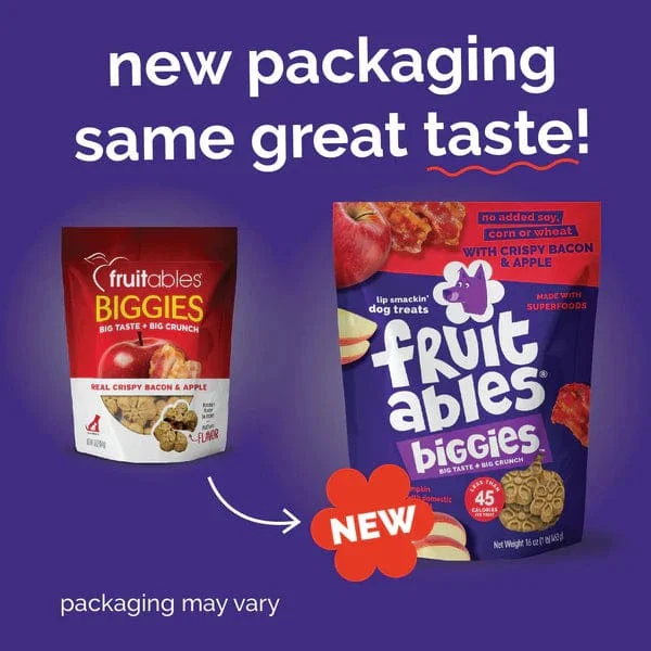 Fruitables Biggies Crispy Bacon & Apple Dog Treats - Image 2