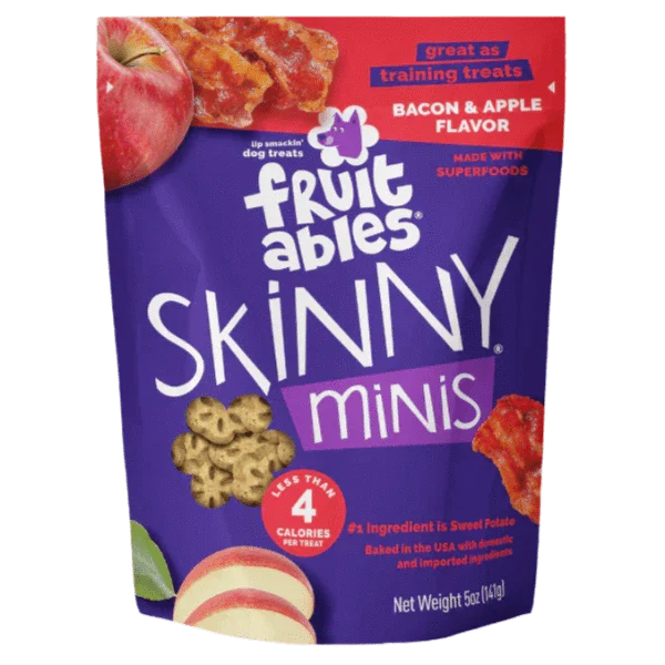 Fruitables Skinny Minis Apple Bacon Flavor Dog Treats