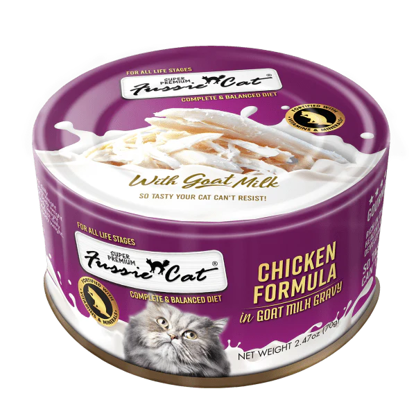 Fussie Cat Chicken in Goat Milk Gravy Canned Cat Food, 2.47oz