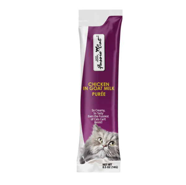 Fussie Cat Chicken in Goat Milk Purée Cat Treats - Image 2