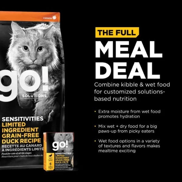 Go! Solutions Sensitivities Limited Ingredient Grain Free Duck Recipe Dry Cat Food, 8lb - Image 4