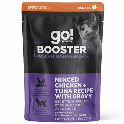 Go! Solutions Booster Weight Management Minced Chicken + Tuna with Gravy Wet Cat Food - Image 4