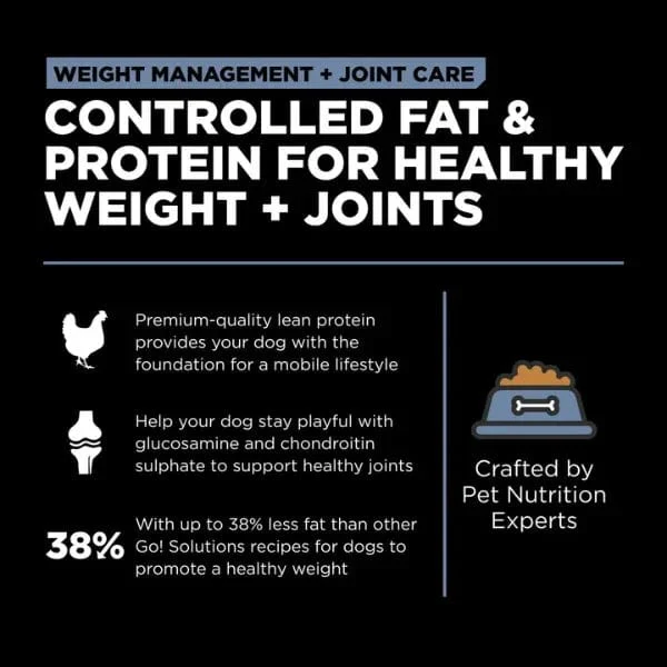 Go! Solutions Weight Management + Joint Care, Grain-Free Chicken Recipe Dry Dog Food - Image 3