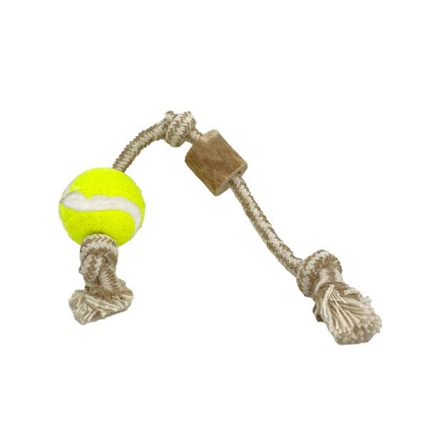 Good Dog Rope with Tennis Ball & Java Wood - Image 2