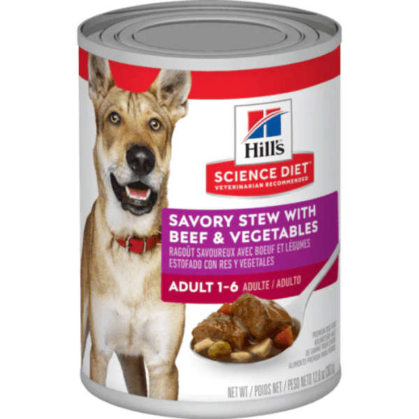 Science Diet Savory Stew with Beef & Vegetables Adult Canned Dog Food, 12.8oz