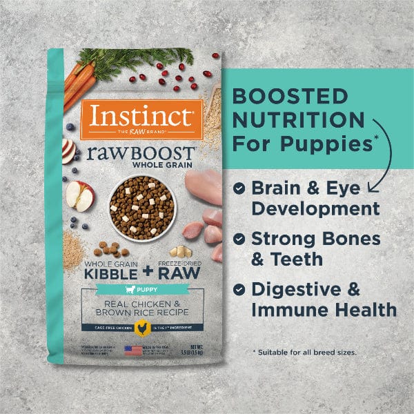 Instinct Raw Boost Whole Grain Real Chicken & Brown Rice Puppy Recipe Dry Food, 3.5lb - Image 3