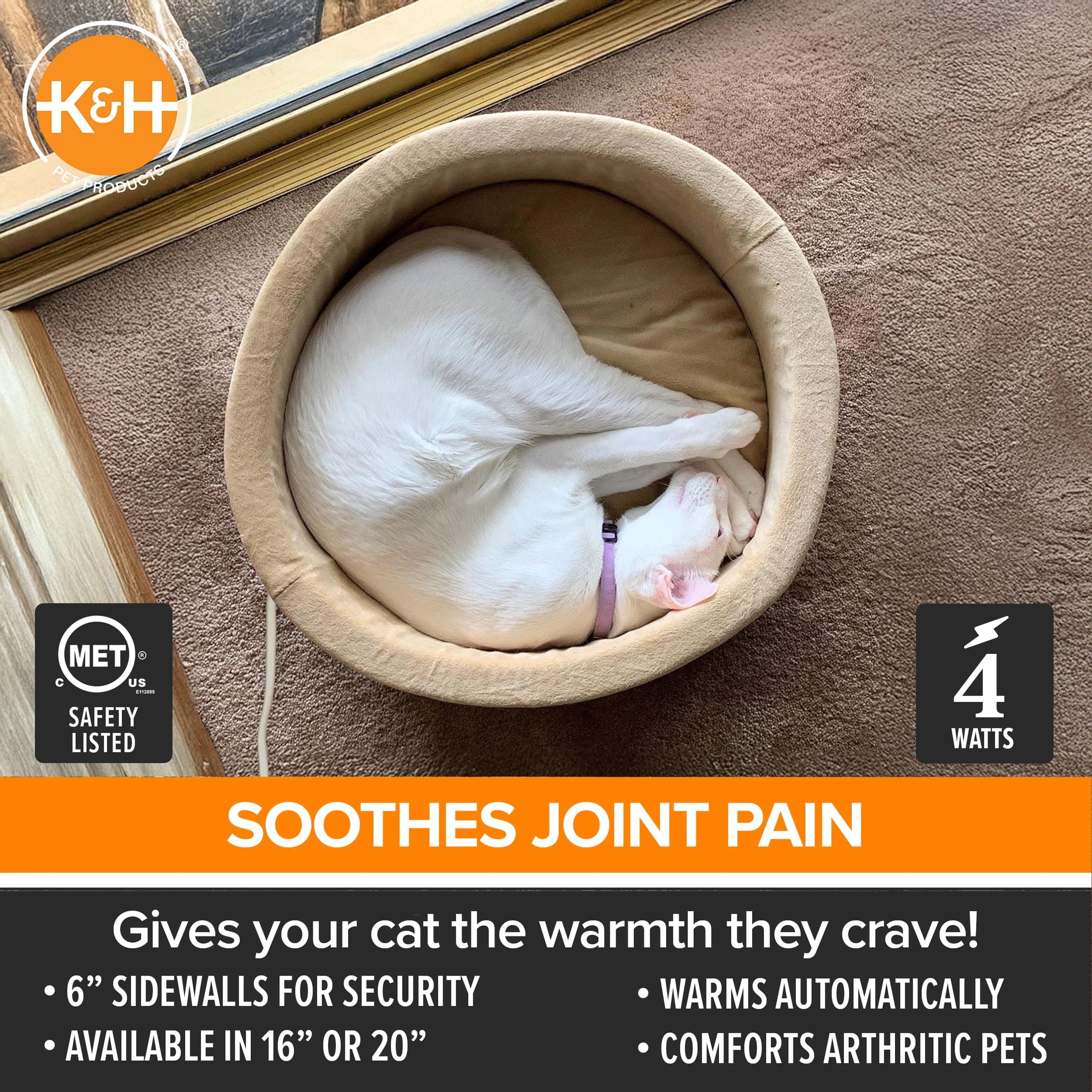 K&H Thermo-Kitty Heated Cat Bed; available in 2 sizes - Image 4