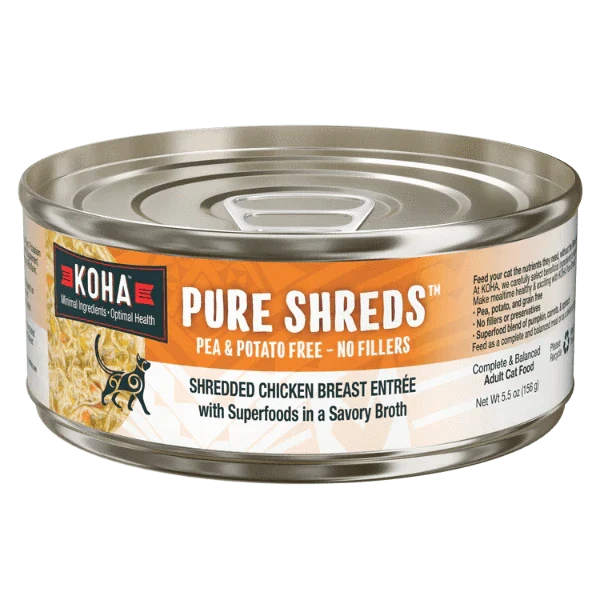 KOHA Pure Shreds Shredded Chicken Entree Canned Cat Food, 5.5oz