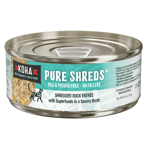 KOHA Pure Shreds Shredded Duck Entree Canned Cat Food, 5.5oz
