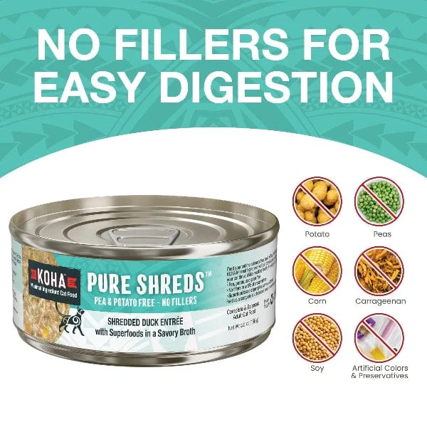 KOHA Pure Shreds Shredded Duck Entree Canned Cat Food, 5.5oz - Image 4