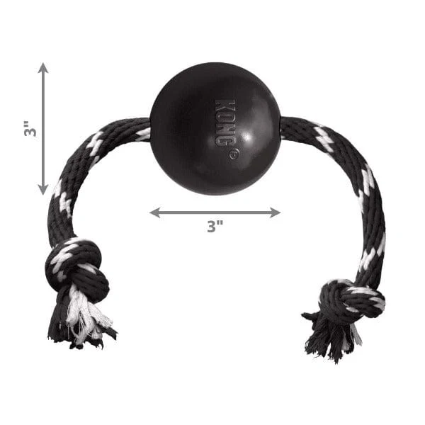 KONG Extreme Ball w/ Rope Dog Toy - Image 4