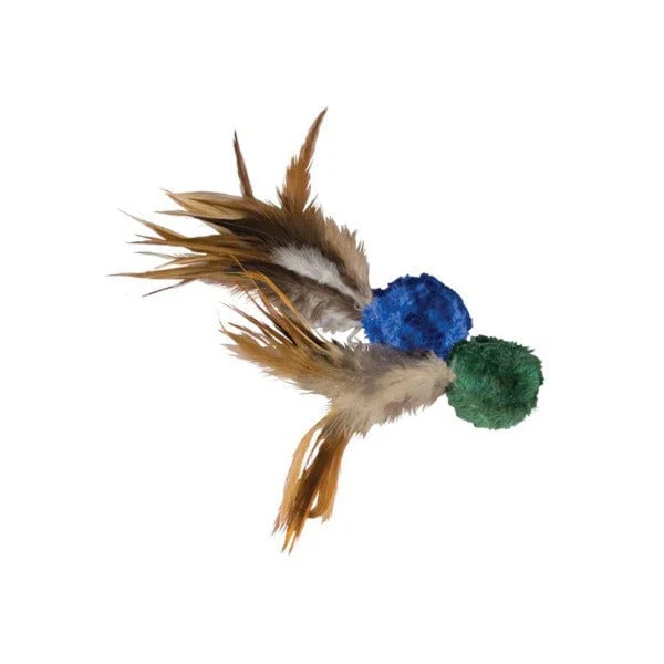 KONG Naturals Crinkle Ball w/Feathers Cat Toy - Image 3